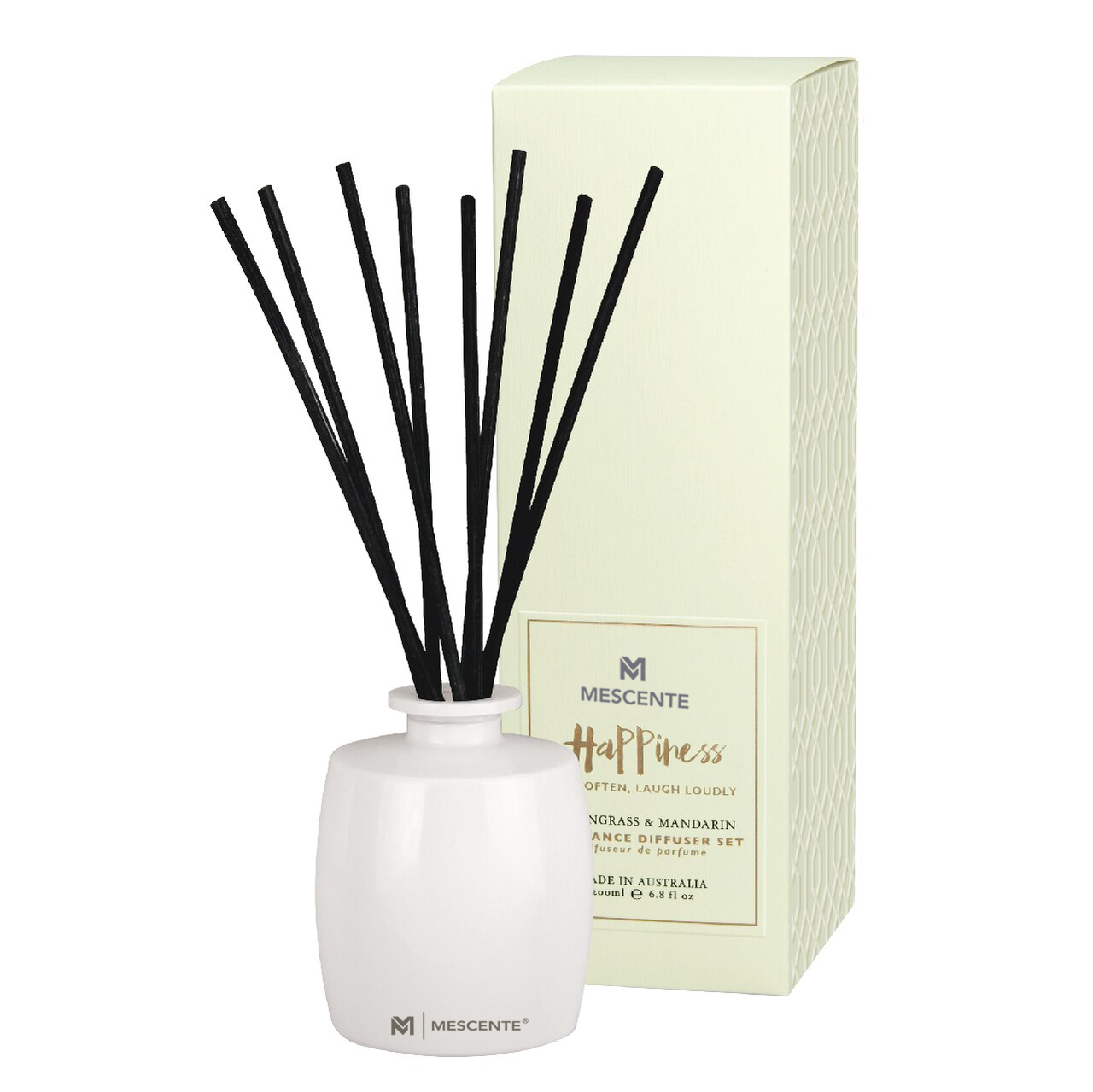 M&Scent বড় কাচের বোতল ঘরের জিনিসপত্র অ্যারোমা রিড ডিফিউজার গিফট সেটের সাথে বেতের লাঠি