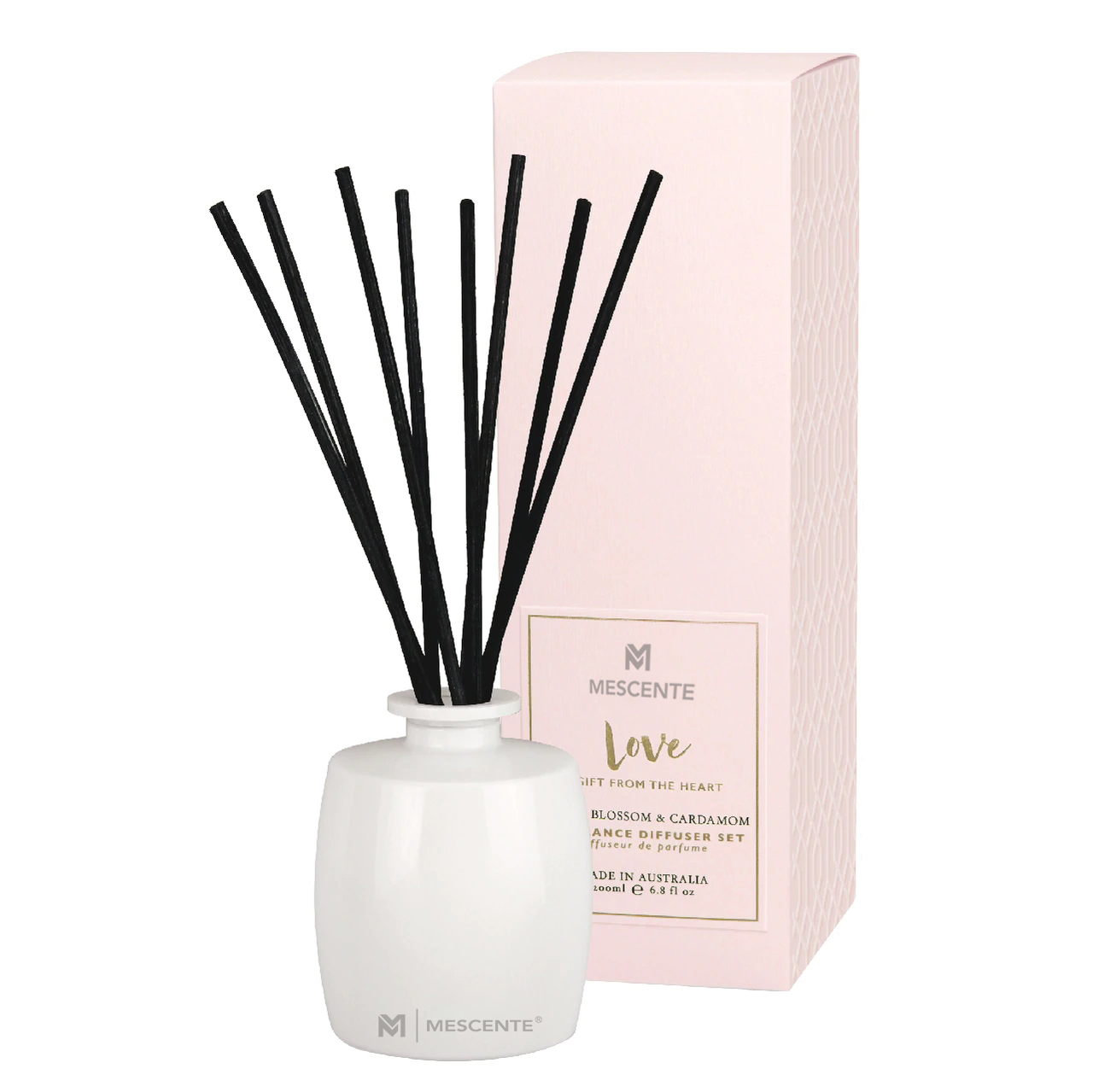 M&Scent বড় কাচের বোতল ঘরের জিনিসপত্র অ্যারোমা রিড ডিফিউজার গিফট সেটের সাথে বেতের লাঠি