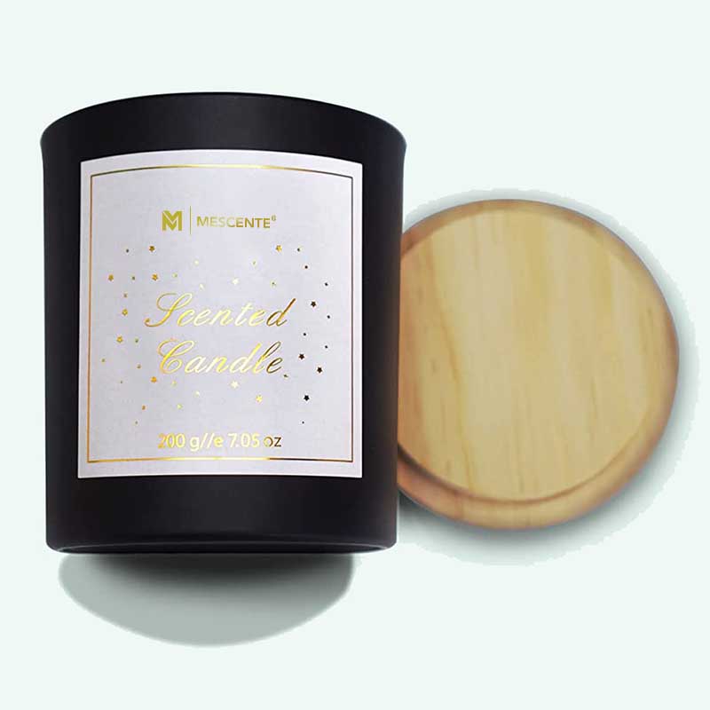 M&Scent কাস্টম লোগো মিনি রাউন্ড ক্রিস্টাল গ্লাস বোতলং কফি সয়া মো সুগন্ধযুক্ত মোমবাতি বাক্সে সহ