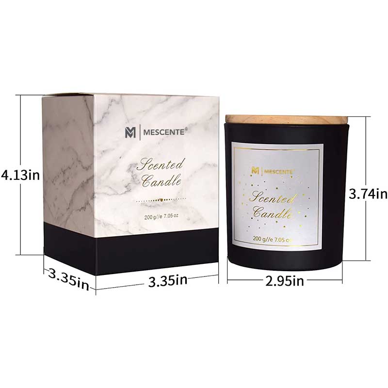 M&Scent কাস্টম লোগো মিনি রাউন্ড ক্রিস্টাল গ্লাস বোতলং কফি সয়া মো সুগন্ধযুক্ত মোমবাতি বাক্সে সহ