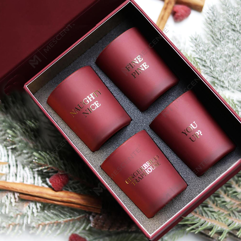 M&Scent বিলাসবহুল প্রাইভেট লেবেল হোম ডেকোর সুগন্ধযুক্ত মোমবাতি উপহার সেট 4