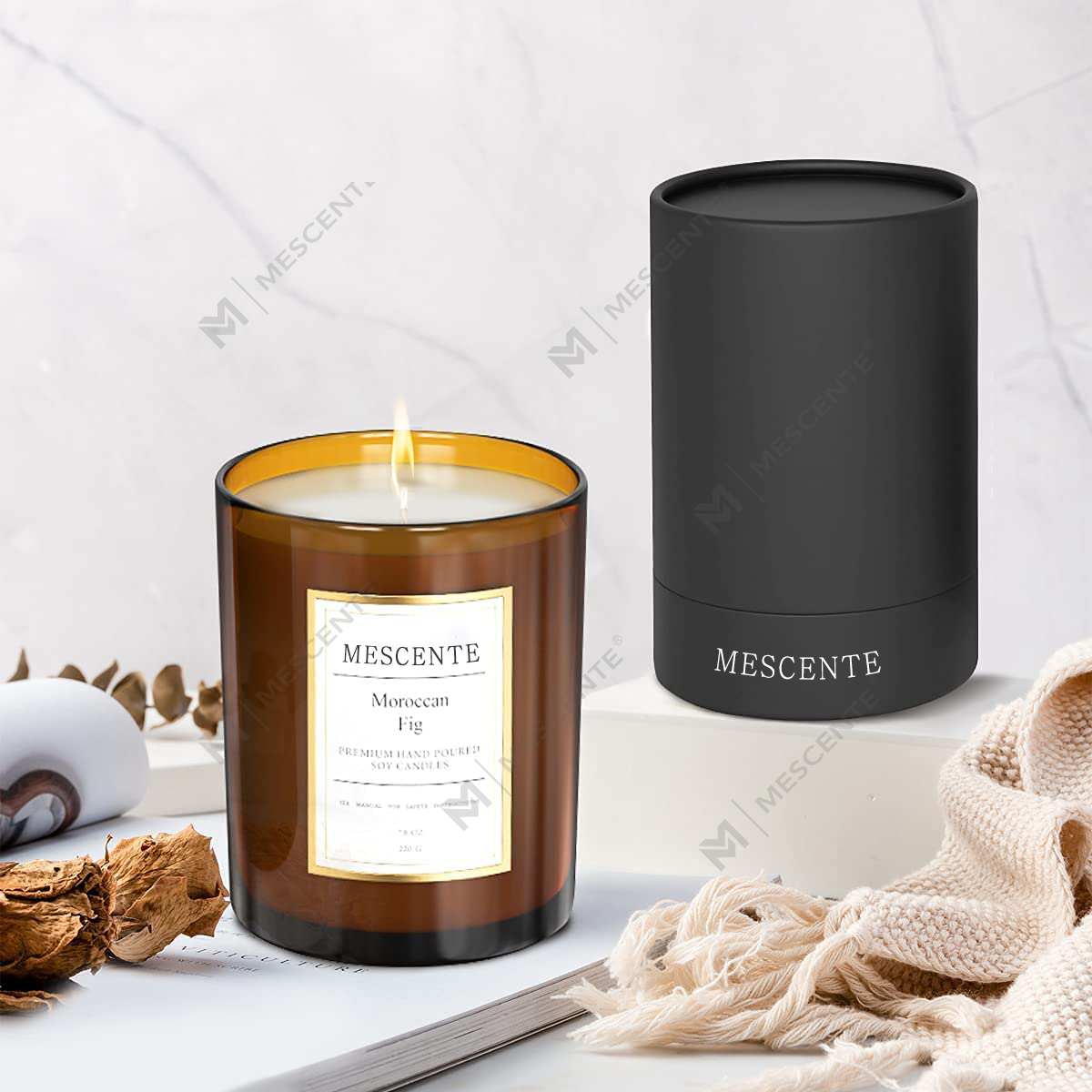 M&Scent পাইকারি বাল্ক অর্ডার বিলাসবহুল কাস্টম প্রাইভেট লেবেল সুগন্ধযুক্ত সয়া মোম মোমবাতি উপহার সেট