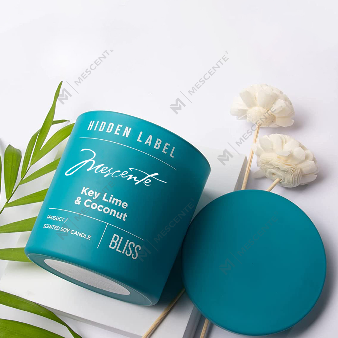 M&Scent পাইকারি বিলাসবহুল প্রাইভেট লেবেল ব্ল্যাক জার ক্রিস্টাল সহ সুগন্ধযুক্ত সয়া মোম মোমবাতি