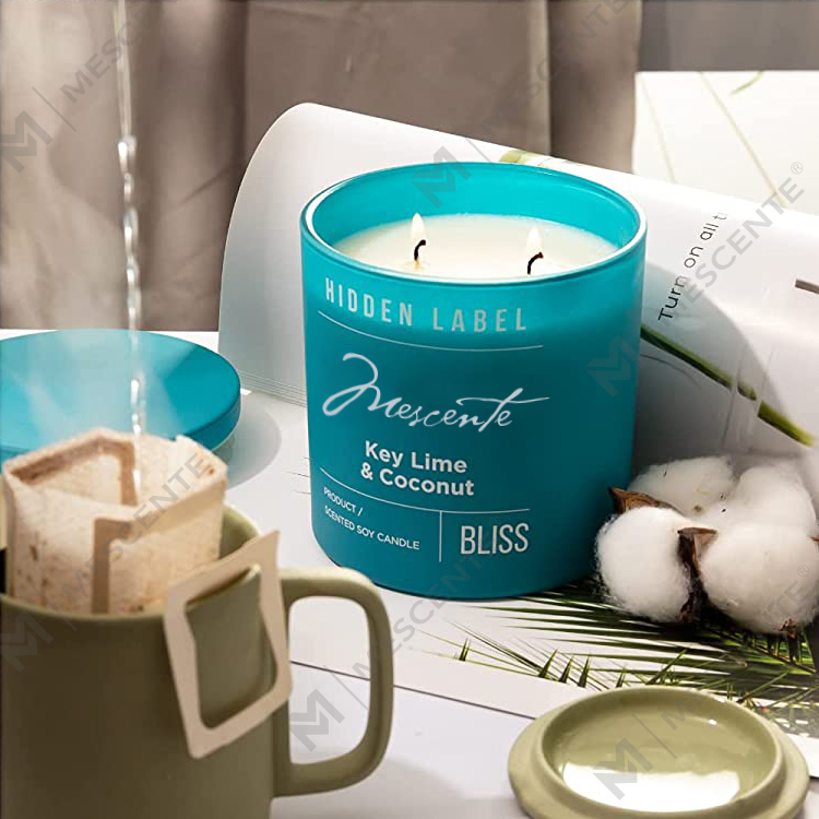 M&Scent পাইকারি বিলাসবহুল প্রাইভেট লেবেল ব্ল্যাক জার ক্রিস্টাল সহ সুগন্ধযুক্ত সয়া মোম মোমবাতি