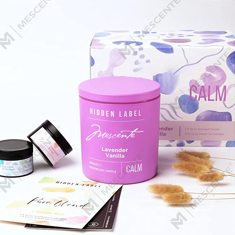 M&Scent পাইকারি বিলাসবহুল প্রাইভেট লেবেল ব্ল্যাক জার ক্রিস্টাল সহ সুগন্ধযুক্ত সয়া মোম মোমবাতি