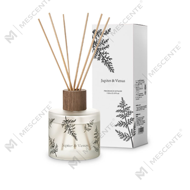 M&Scent পাইকারি বিলাসবহুল কাস্টম ডেকোরেটিভ অ্যাম্বার গ্লাস নো ফায়ার ইউনিক ট্রান্সপারেন্ট ফ্লোরাল রোমা রিড ডিফিউজার