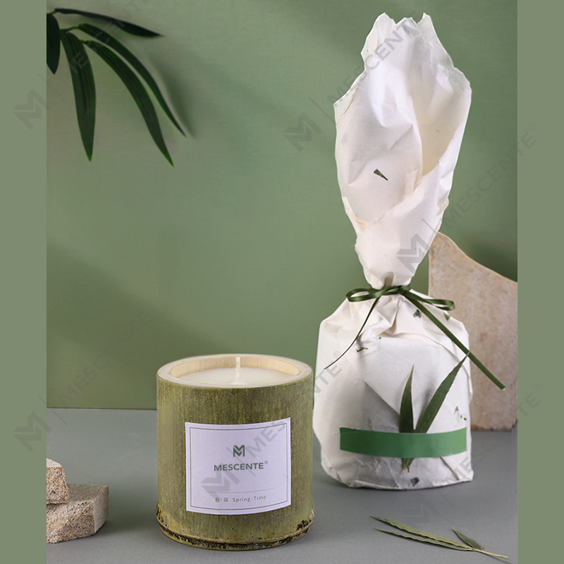M&Scent বিলাসবহুল কাঠের মোমবাতি ধারক মোমবাতি ব্যক্তিগত লেবেল বাক্সের সাথে সুগন্ধযুক্ত