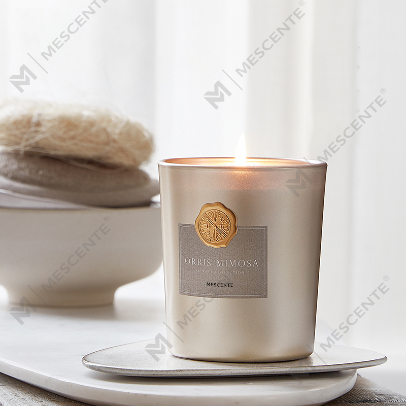 M&Scent বিলাসবহুল কাস্টম ব্যক্তিগত লেবেল আলংকারিক কাচের বয়াম সুগন্ধযুক্ত সয়া মোম মোমবাতি