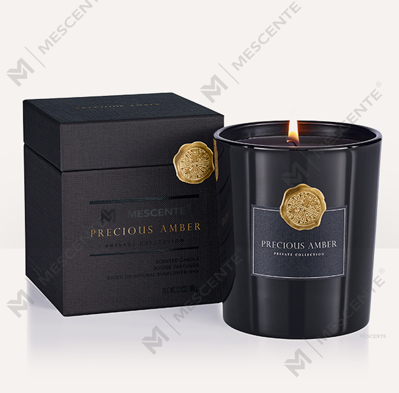 M&Scent বিলাসবহুল কাস্টম ব্যক্তিগত লেবেল আলংকারিক কাচের বয়াম সুগন্ধযুক্ত সয়া মোম মোমবাতি