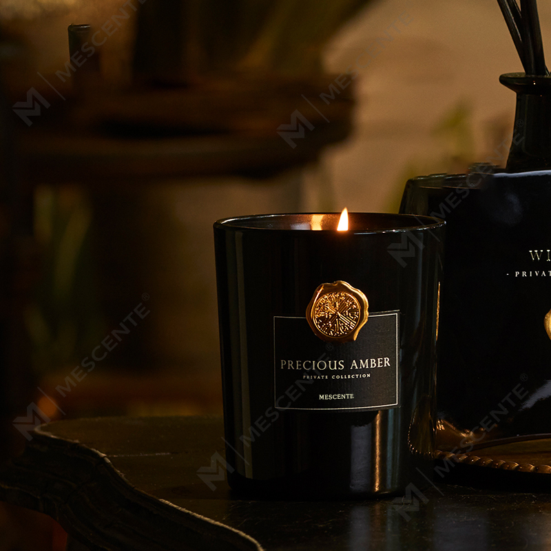 M&Scent বিলাসবহুল কাস্টম ব্যক্তিগত লেবেল আলংকারিক কাচের বয়াম সুগন্ধযুক্ত সয়া মোম মোমবাতি