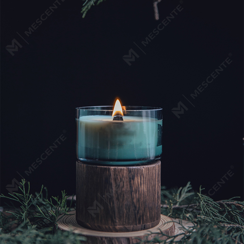 ক্রিস্টাল সহ M&Scent কাস্টম গ্লাস জার বাল্ক অর্ডার সুগন্ধযুক্ত সয়া মোম মোমবাতি