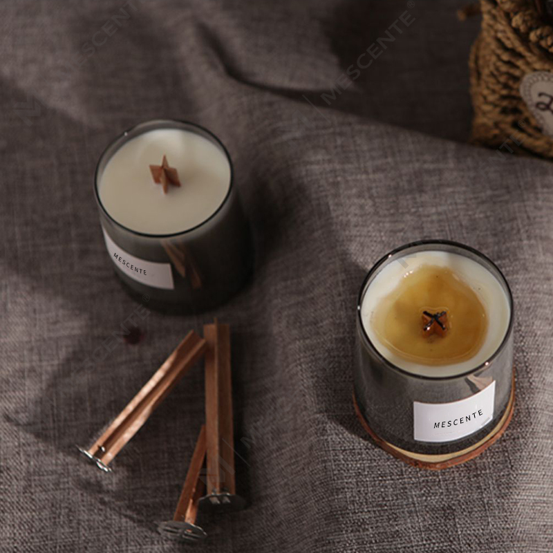 M&Scent বিলাসবহুল কাচের জার ক্রিস্টাল কাঠের উইক্স সুগন্ধযুক্ত সয়া মোম মোমবাতি, বিবাহের মোমবাতি