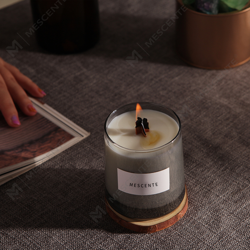 M&Scent বিলাসবহুল কাচের জার ক্রিস্টাল কাঠের উইক্স সুগন্ধযুক্ত সয়া মোম মোমবাতি, বিবাহের মোমবাতি