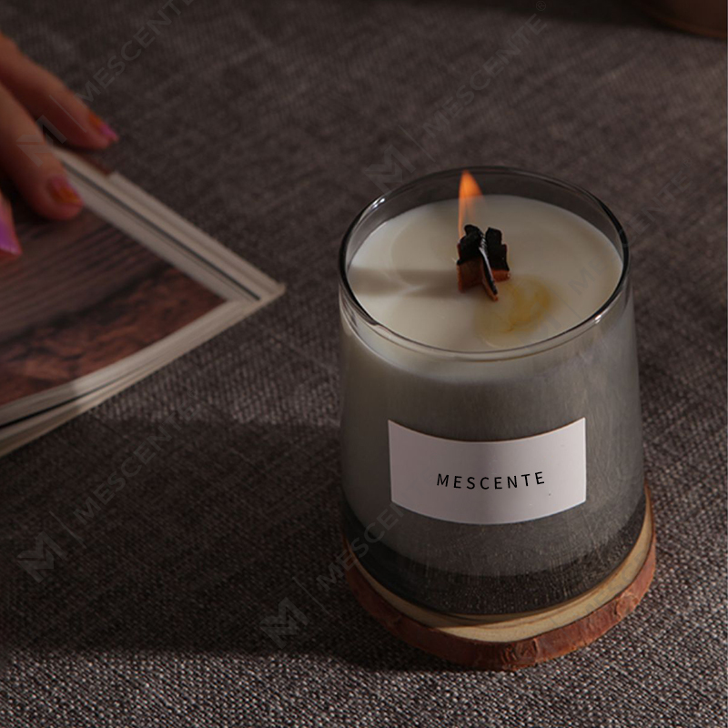 M&Scent বিলাসবহুল কাচের জার ক্রিস্টাল কাঠের উইক্স সুগন্ধযুক্ত সয়া মোম মোমবাতি, বিবাহের মোমবাতি