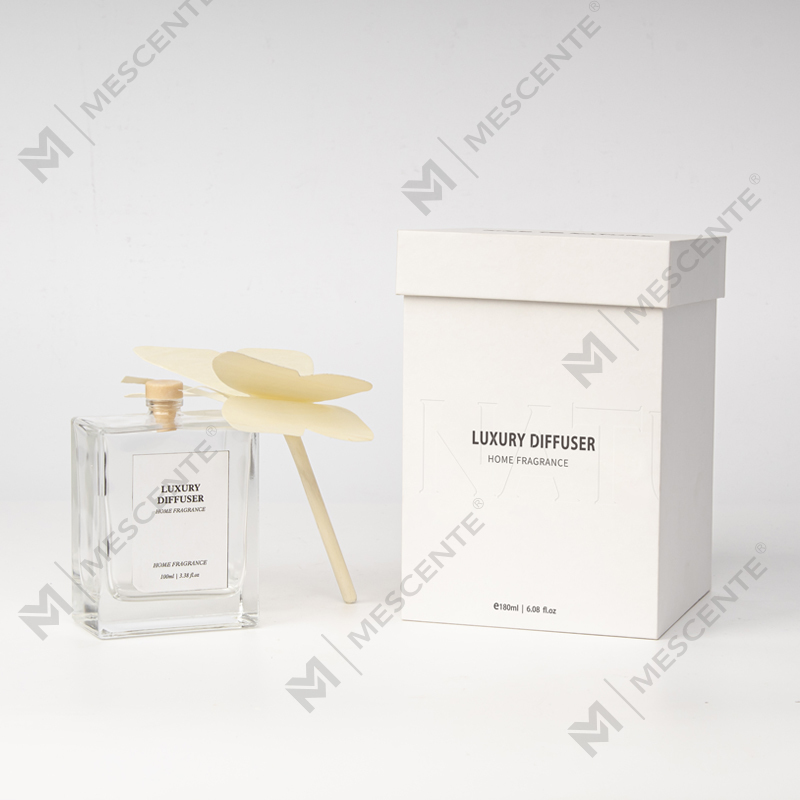 M&Scent বড় বর্গাকার বোতল বড় বেতের স্টিক লিকুইড অ্যারোমাথেরাপি রিড ডিফিউজার স্টপার সহ
