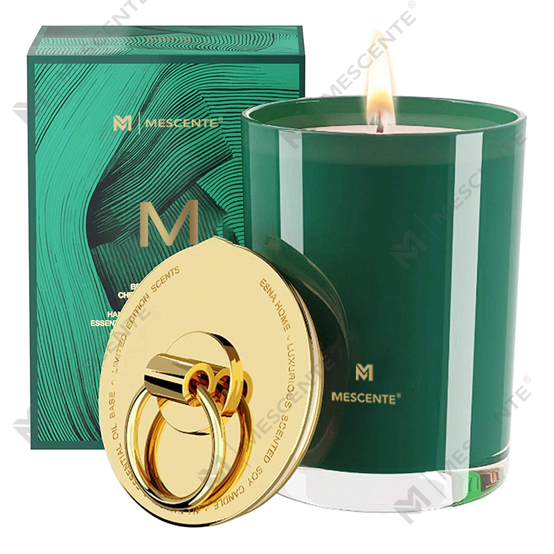 M&Scent বিলাসবহুল সাদা সয়া মোম লোগো ব্যক্তিগতকৃত বিবাহের সুগন্ধযুক্ত মোমবাতি, কাস্টম ক্যাম্প মোমবাতি