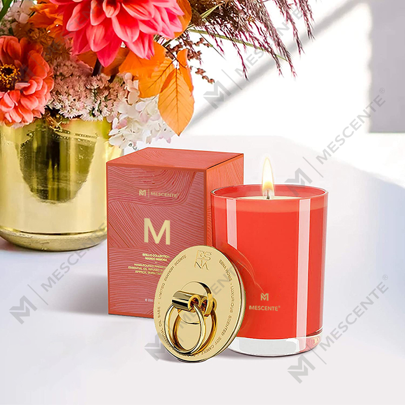 M&Scent বিলাসবহুল সাদা সয়া মোম লোগো ব্যক্তিগতকৃত বিবাহের সুগন্ধযুক্ত মোমবাতি, কাস্টম ক্যাম্প মোমবাতি