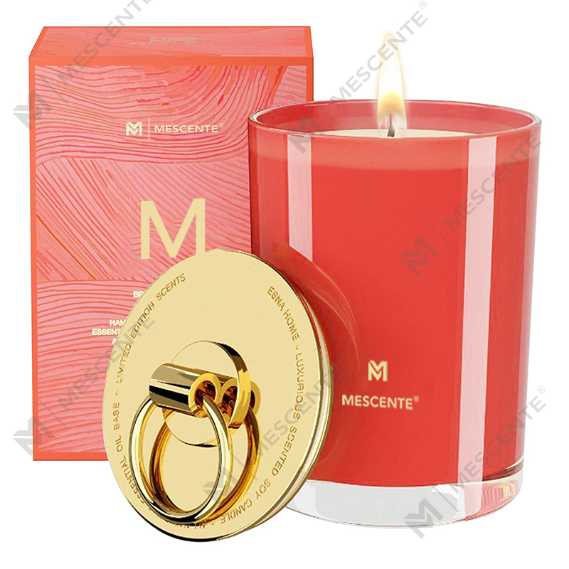 M&Scent বিলাসবহুল সাদা সয়া মোম লোগো ব্যক্তিগতকৃত বিবাহের সুগন্ধযুক্ত মোমবাতি, কাস্টম ক্যাম্প মোমবাতি