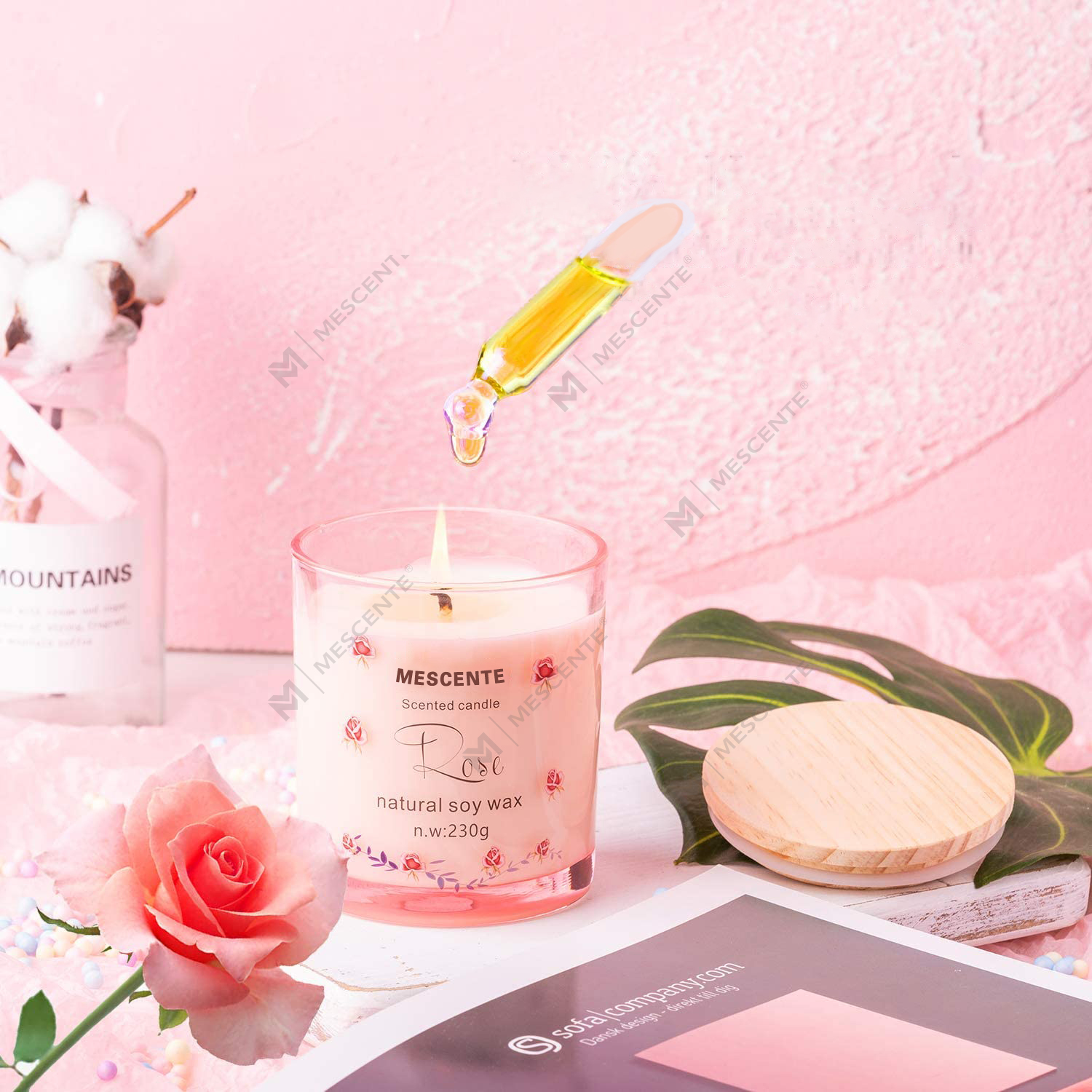 M&Scent হস্তনির্মিত বিলাসবহুল গ্লাস হোল্ডার স্পিরিচুয়াল সিরামিক পিলার ভ্যানিলা সুগন্ধযুক্ত মোমবাতি