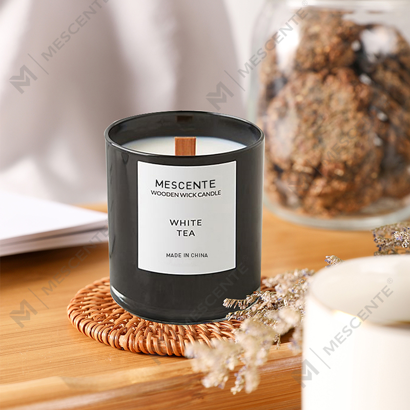 Mescente ব্যক্তিগত লেবেল সাদা চা সুগন্ধি সয়া মোমবাতি জার মধ্যে