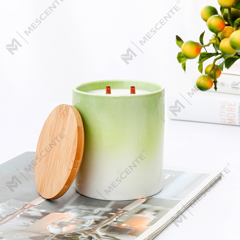 M&Scent প্রাইভেট লেবেল হোম ডেকোরেশন সিরামিক মোমবাতি জার মধ্যে কাস্টম সুগন্ধি মোমবাতি