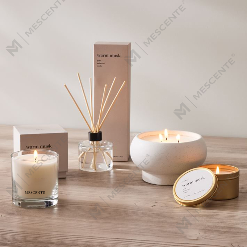M&Scent কাস্টম লাক্সারি প্রাইভেট লেবেল ফুল রিড ডিফিউজার বাক্স সহ