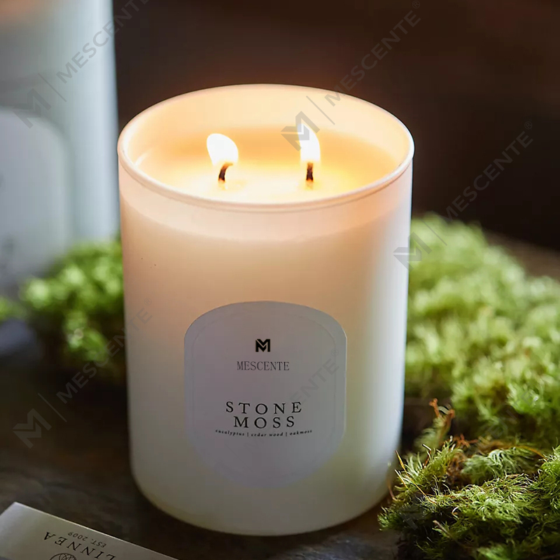 M&Scent কাস্টম লোগো মেডিটেশন অ-বিষাক্ত পাথর ভেষজ হাত ঢেলে প্রাকৃতিক সুগন্ধযুক্ত সয়া মোম ক্রিস্টাল মোমবাতি