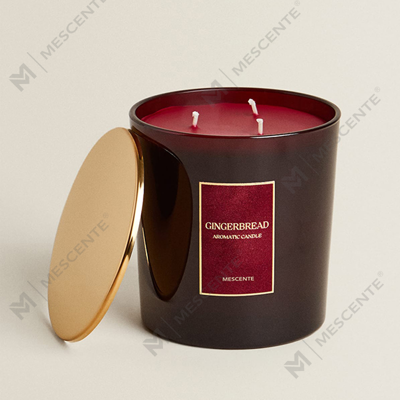 M&Scent কাস্টম লাক্সারি 3 Wicks মোমবাতি ব্যক্তিগতকৃত প্রাইভেট লেবেল কালো ম্যাট গ্লাস সুগন্ধি মোমবাতি