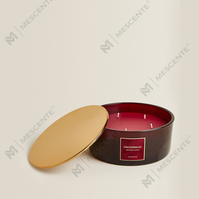 M&Scent কাস্টম লাক্সারি 3 Wicks মোমবাতি ব্যক্তিগতকৃত প্রাইভেট লেবেল কালো ম্যাট গ্লাস সুগন্ধি মোমবাতি
