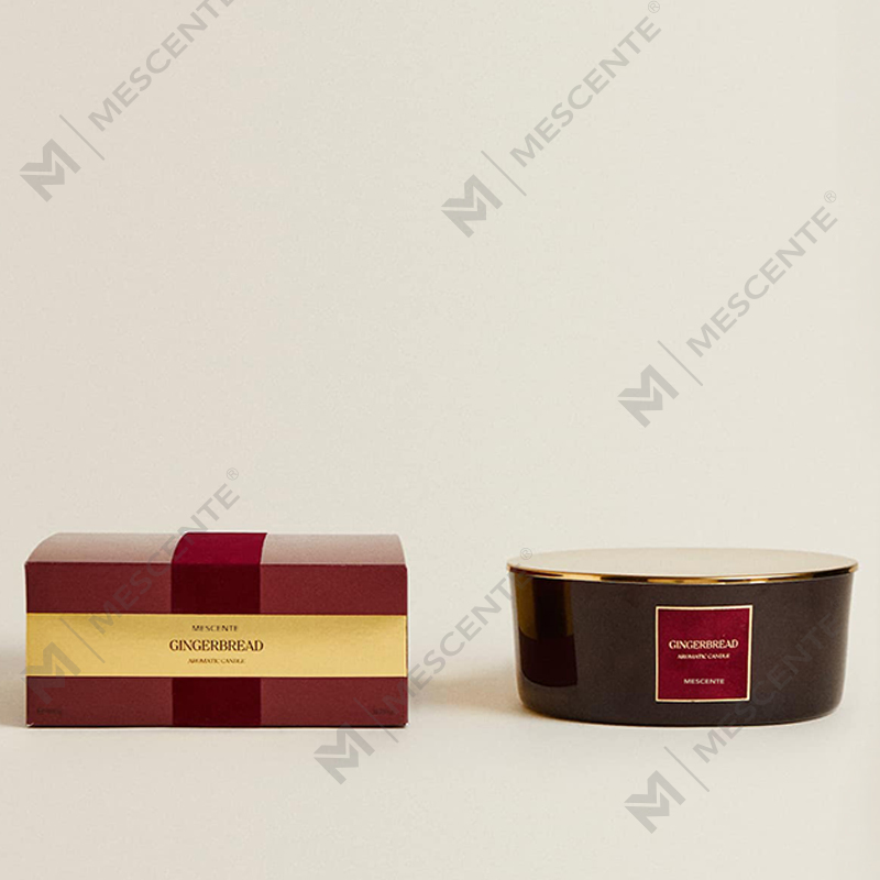 M&Scent কাস্টম লাক্সারি 3 Wicks মোমবাতি ব্যক্তিগতকৃত প্রাইভেট লেবেল কালো ম্যাট গ্লাস সুগন্ধি মোমবাতি