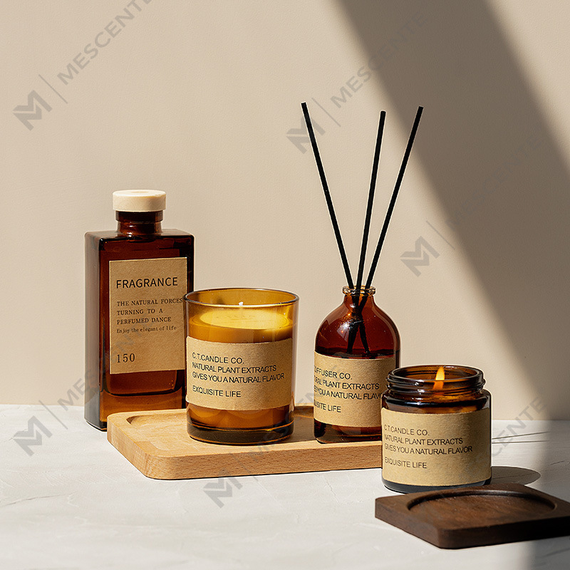 M&Scent লাক্সারি ডেকোর হোম রিড ডিফিউজার এবং বক্স প্যাকেজিং সহ সুগন্ধি মোমবাতি সেট