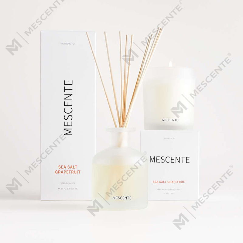 M&Scent বিলাসবহুল প্রাইভেট লেবেল বেগুনি রঙের সুবাস রিড ডিফিউজার উপহারের সেট বাক্স সহ