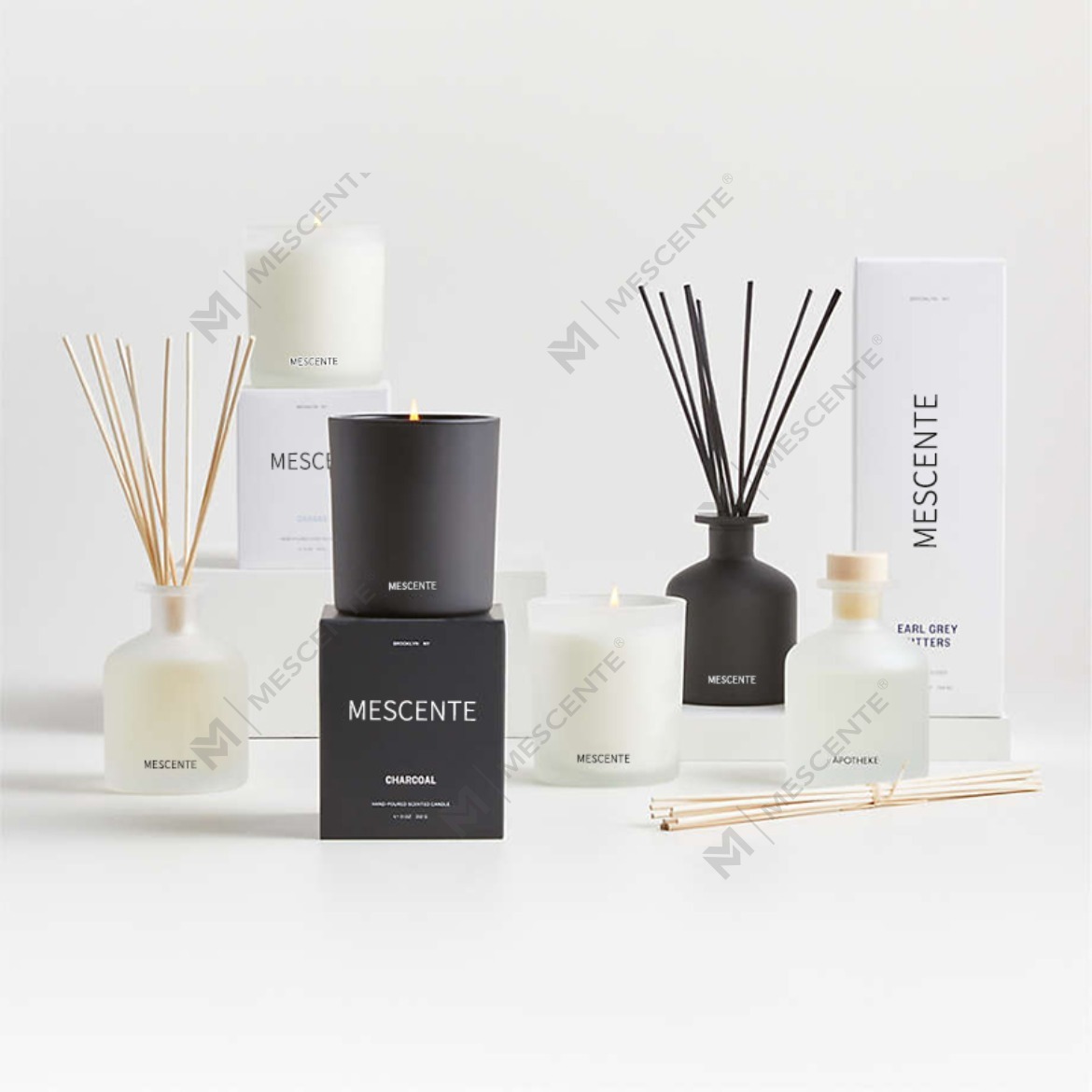 M&Scent বিলাসবহুল প্রাইভেট লেবেল বেগুনি রঙের সুবাস রিড ডিফিউজার উপহারের সেট বাক্স সহ