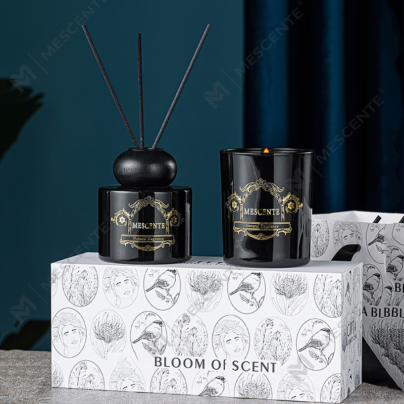 M&Scent বিলাসবহুল ব্যক্তিগত লেবেল মোমবাতির সুবাস সুগন্ধযুক্ত মোমবাতি রিড ডিফিউজার বক্স প্যাকেজিং সহ