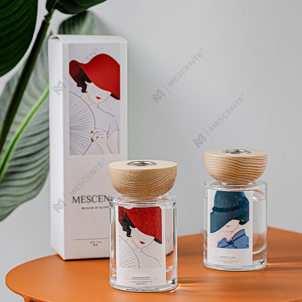 M&Scent পাইকারি প্রাইভেট লেবেল কাচের বোতল স্টিক রিড ডিফিউজার সেট স্টপার সহ